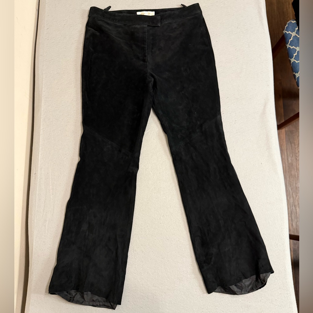 Margaret Godfrey Vintage Black Suede Leather Pants